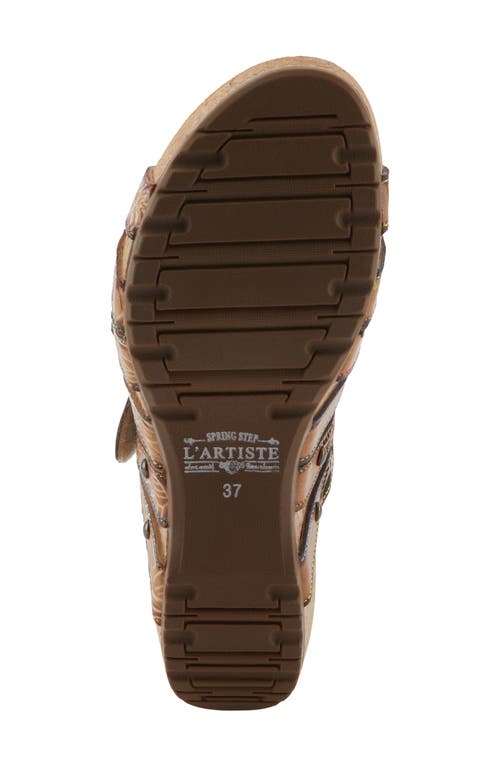 L'artiste By Spring Step Carbone Platform Slide Sandal In Tan Multi