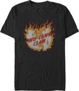 Wu-Tang Clan Men's Wu-Tang Clan Distressed Logo on Fire Graphic T-Shirt