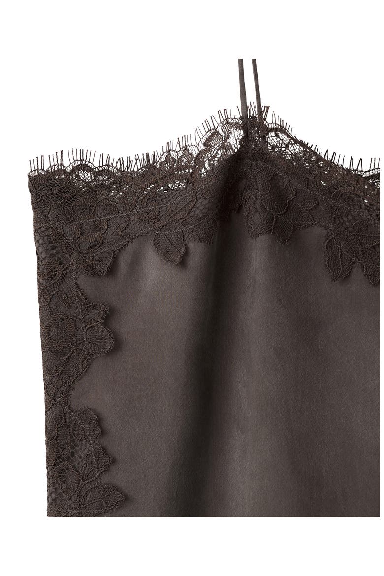 Lace-Trimmed Camisole Dress, Alternate, color, BROWN