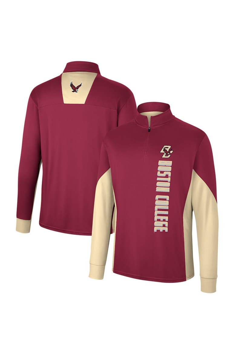 Men's Colosseum Maroon Boston College Eagles Bart Quarter-Zip Top, Main, color, Maroon