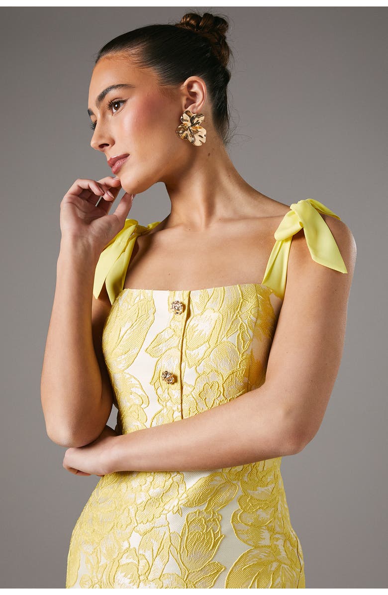 Coast Jacquard Pencil Midi Dress, Alternate, color, Yellow