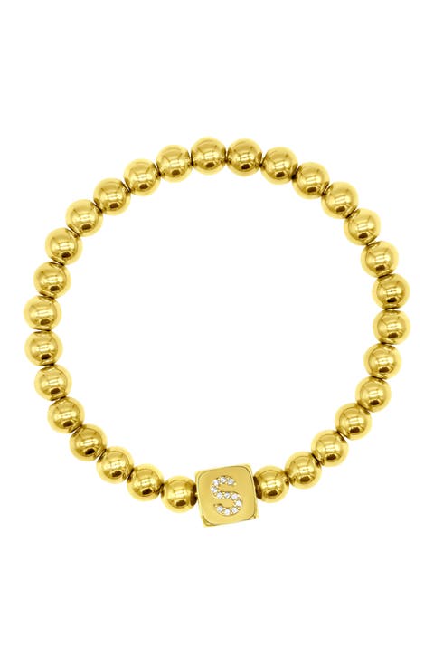 Crystal Initial Stretch Bracelet