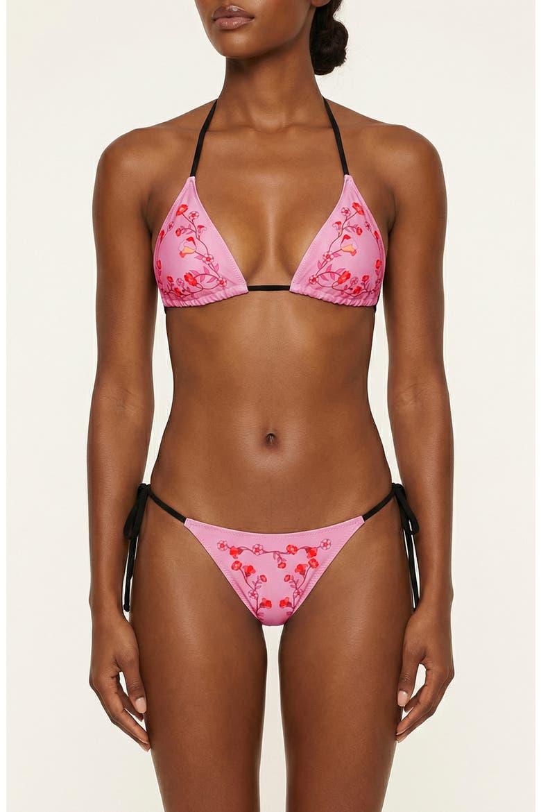 Wild Rose Reversible Triangle Bikini Top, Main, color, Pink