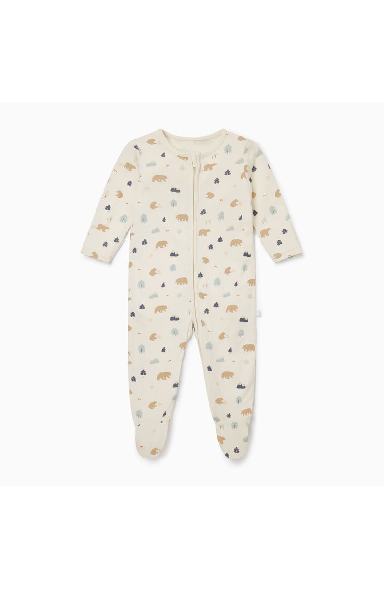 MORI Bear Print Two Way Zip-Up Sleepsuit, Main, color, Bear Print