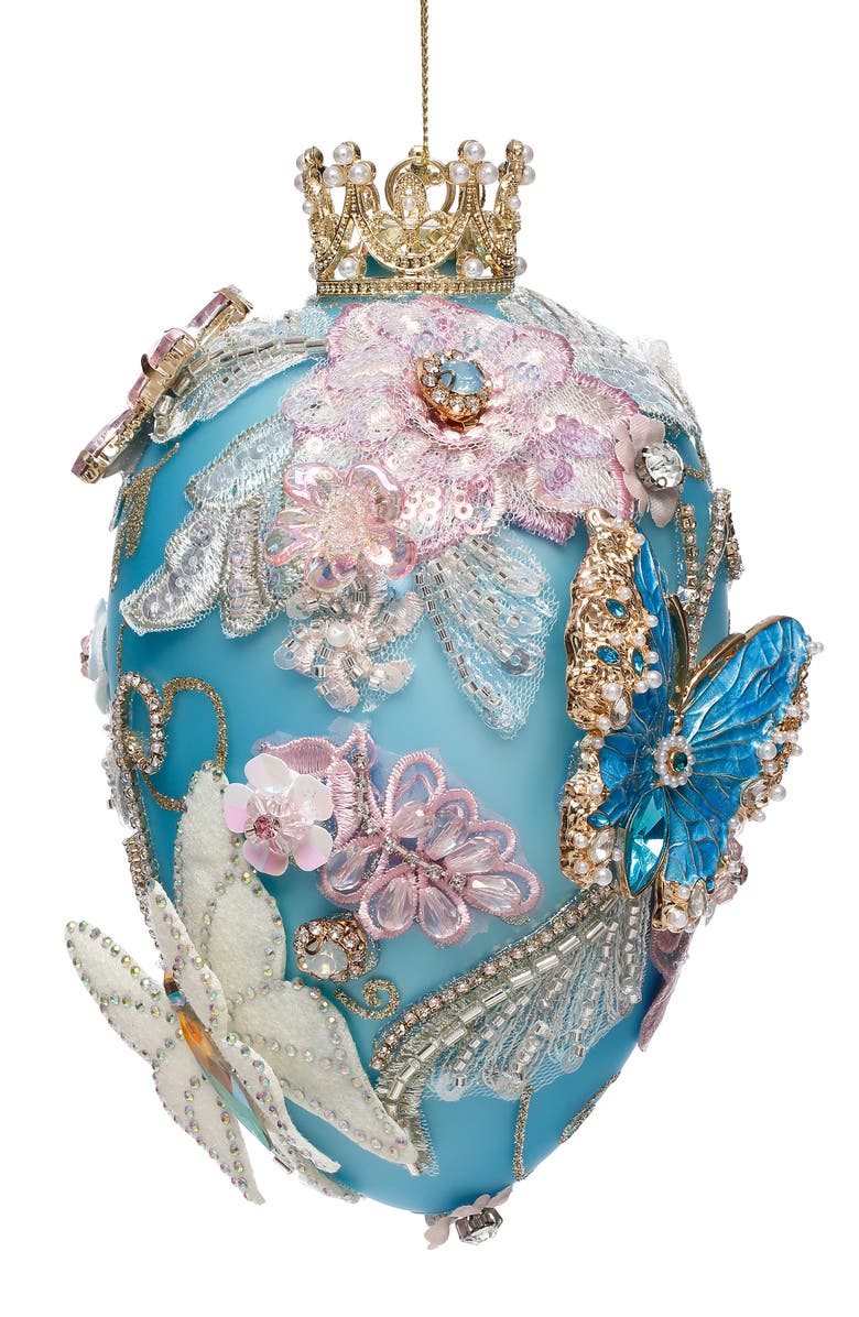 Mark Roberts Faberge Jewel Egg Ornament, Blue, Main, color, Sky Blue
