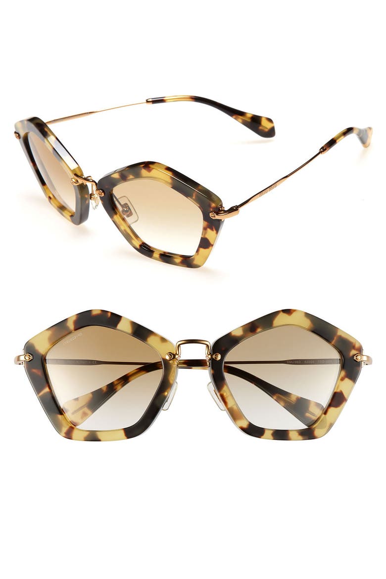 Geometric Sunglasses, Main, color, YELLOW TORTOISE