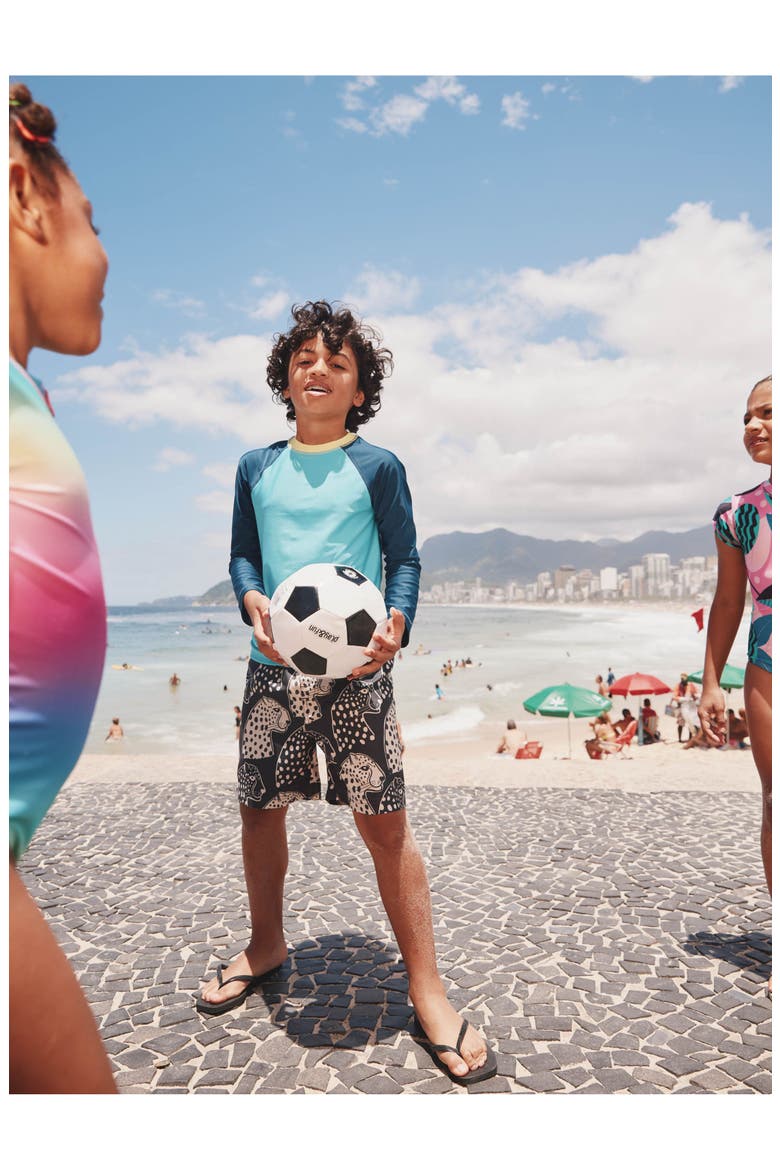 Mid-Length Swim Trunks, Alternate, color, Block Print Jaguar