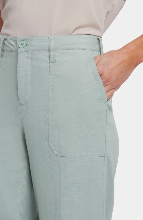 Nydj Linen Blend Crop Wide Leg Pants In Tomatillo