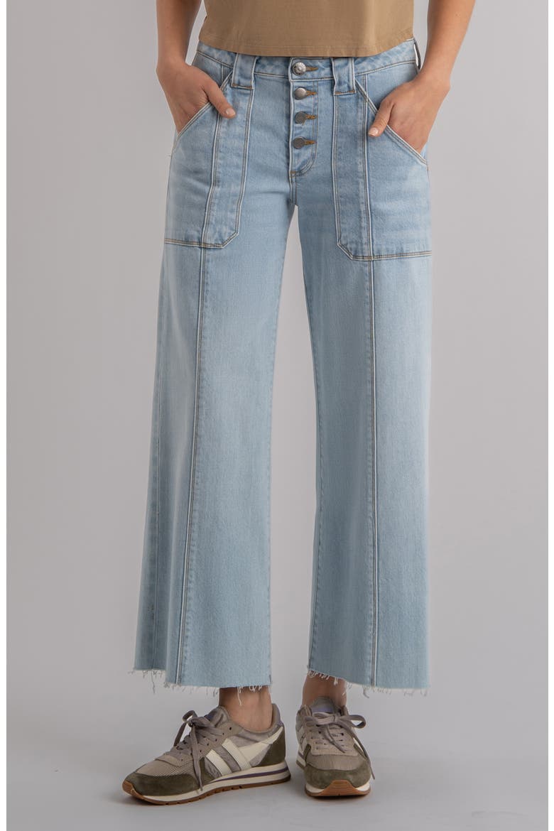 Meg Raw Hem High Waist Ankle Wide Leg Jeans, Main, color, TONE