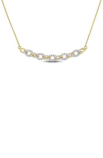 Delmar Diamond Oval Link Necklace In Gold
