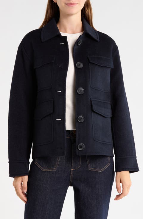 Wool Blend Collared Jacket