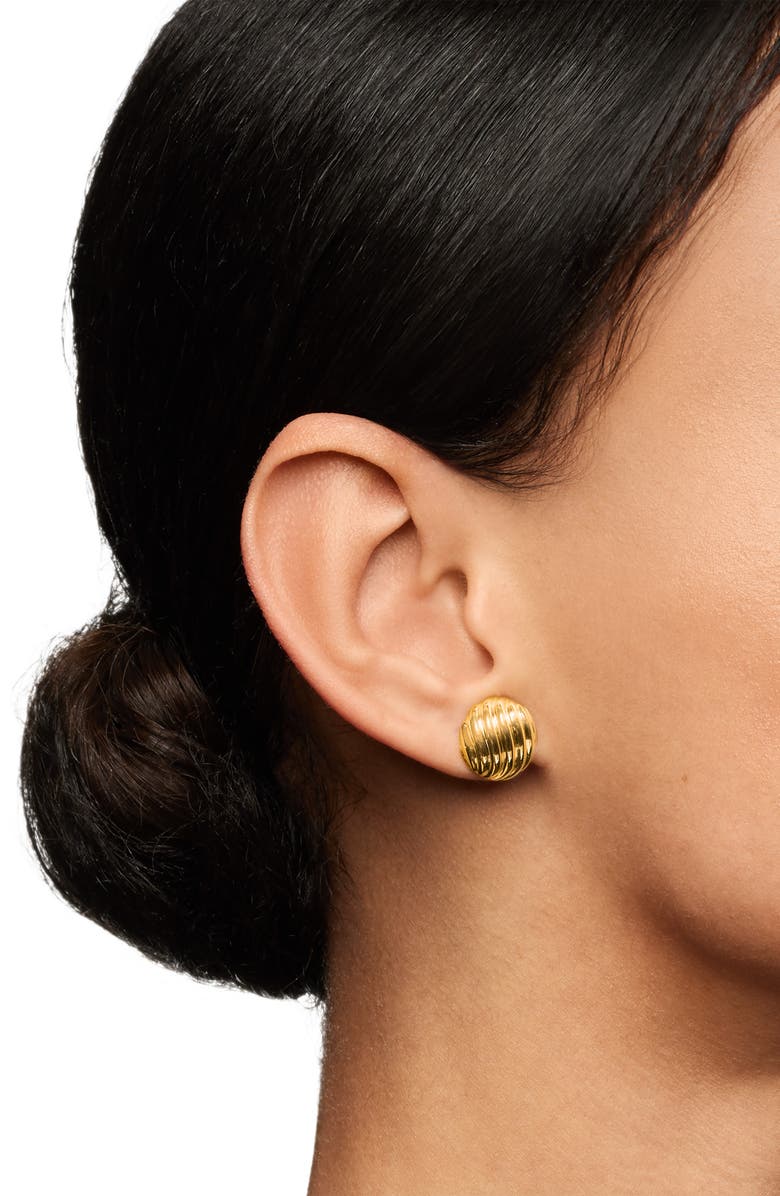 David Yurman Sculpted Cable Earrings in Gold, Alternate, color, Gold