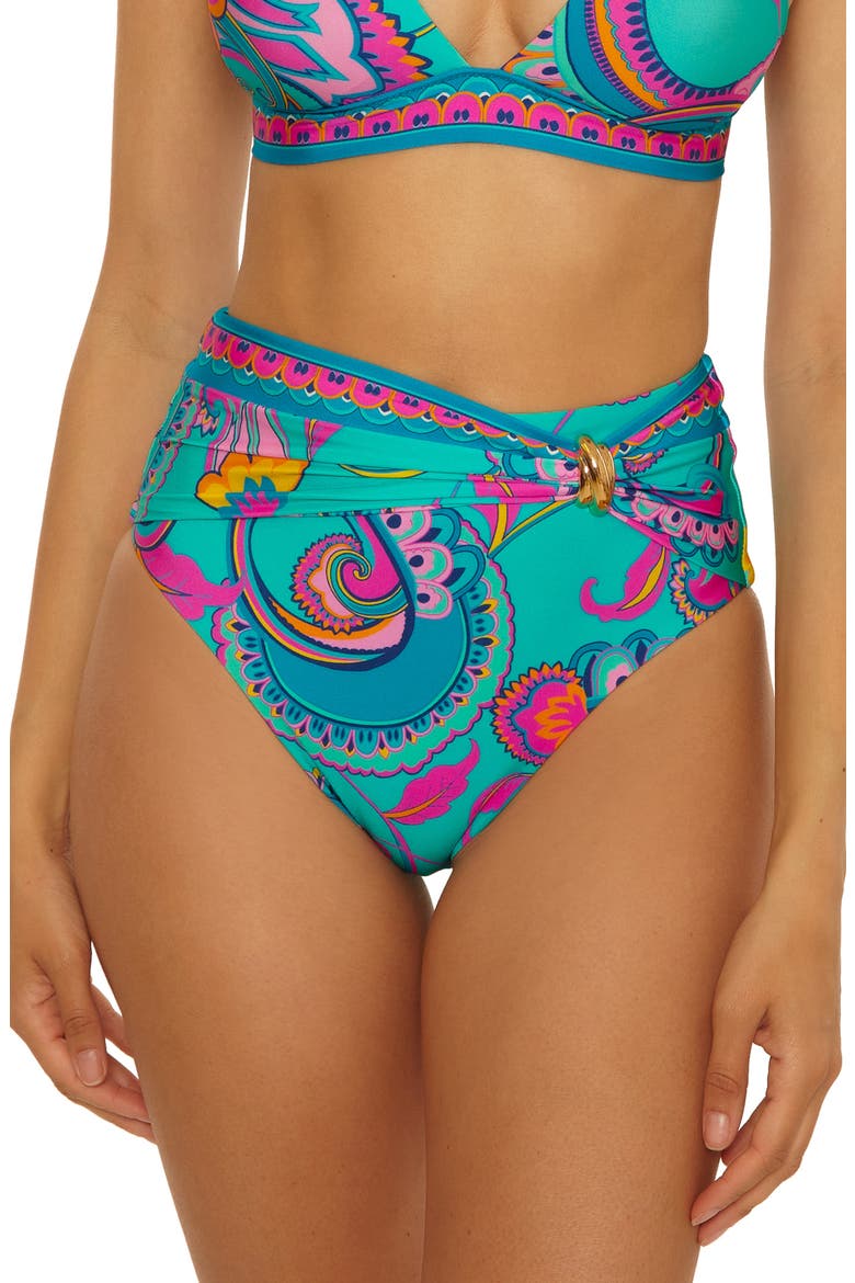 Mykonos High Waist Bikini Bottoms, Main, color, MULTI