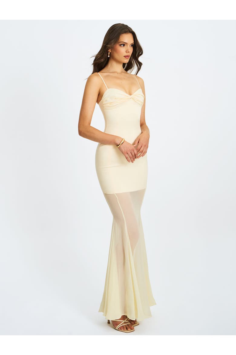 Zayne Ruch Breast Chiffon Mermaid Maxi Dress, Alternate, color, Butter Yellow