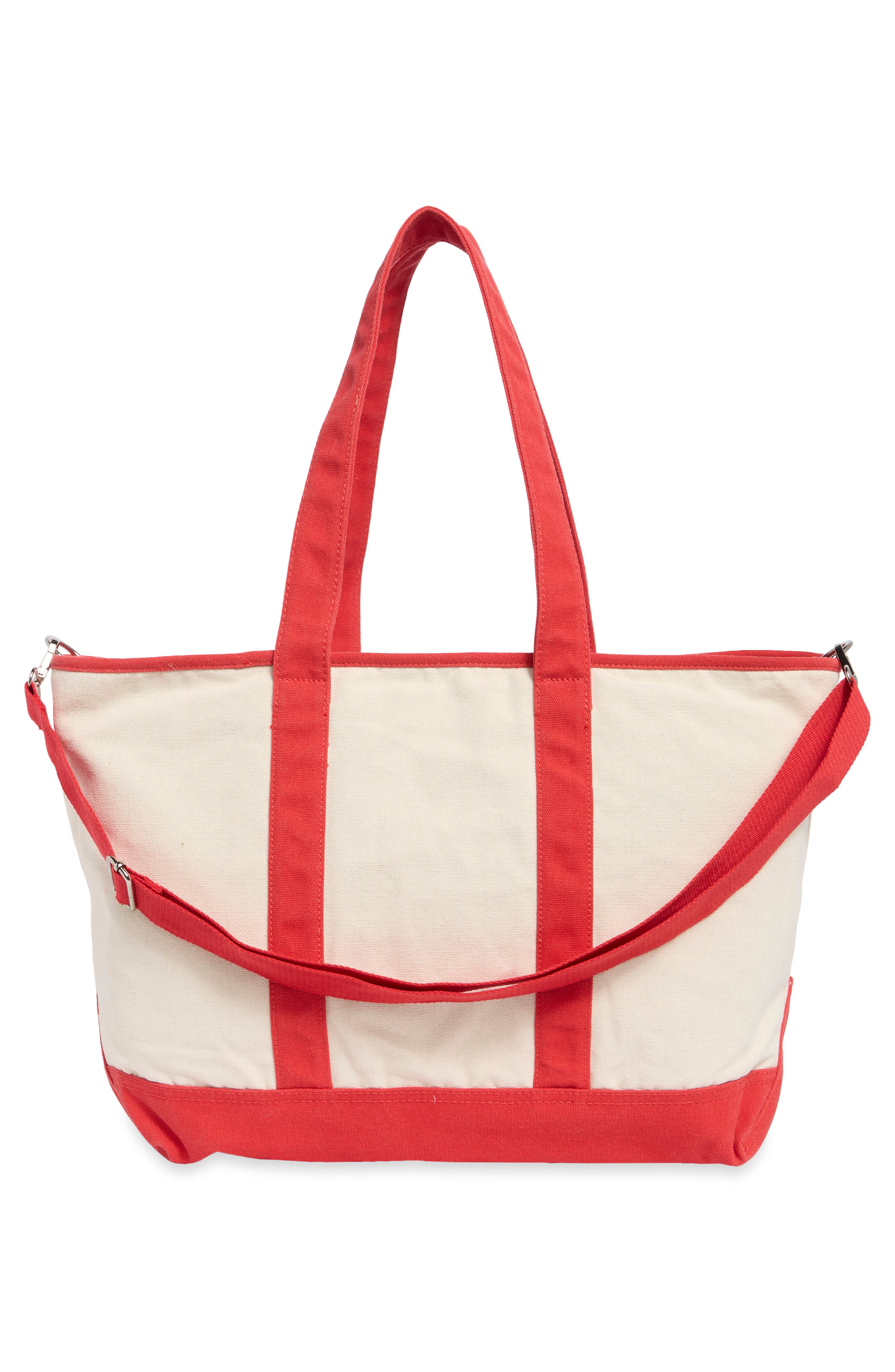 Canvas Tote, Alternate, color, SCARLET