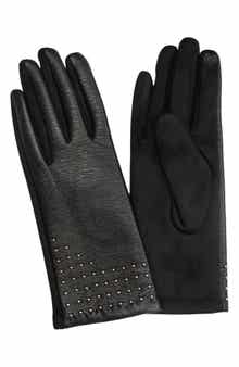 MARCUS ADLER Studded Faux Leather Gloves