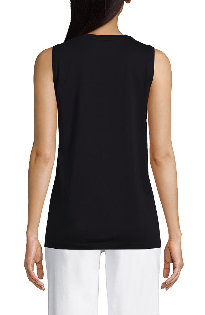 Lands' End Supima Cotton Tank Top, Alternate, color, Black