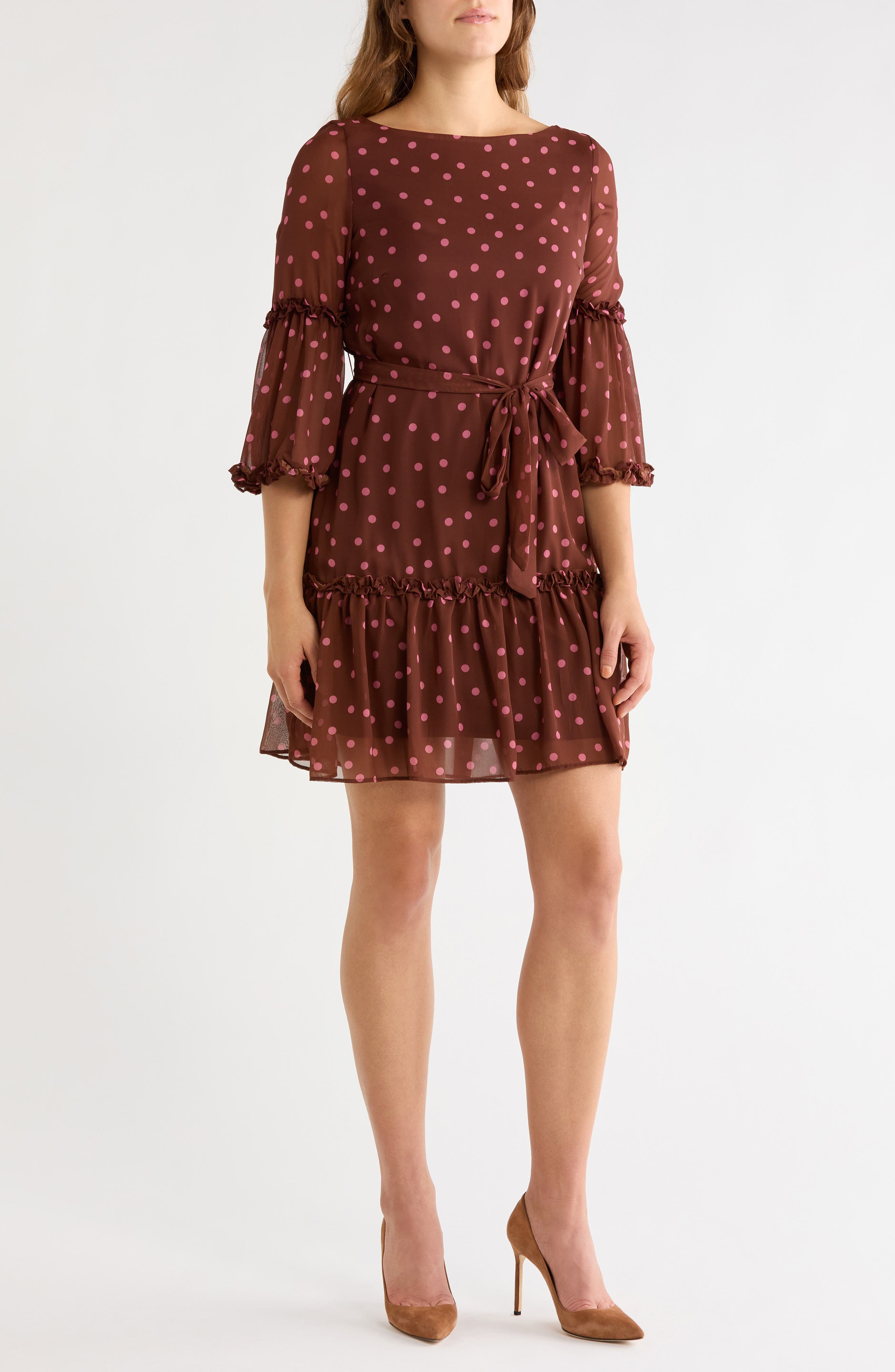Polka Dot Chiffon Dress