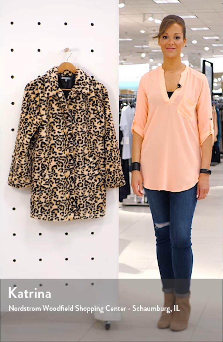 Leopard Print Faux Fur Coat, sales video thumbnail
