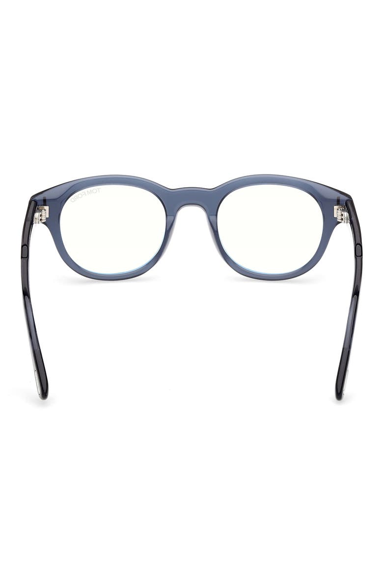 47mm Round Optical Glasses, Alternate, color, SHINY TRANSPARENT NAVY BLUE