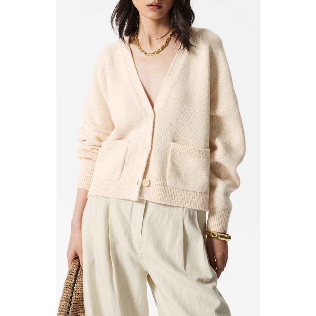 & Other Stories Patch Pocket Wool & Cotton Cardigan In Neutral