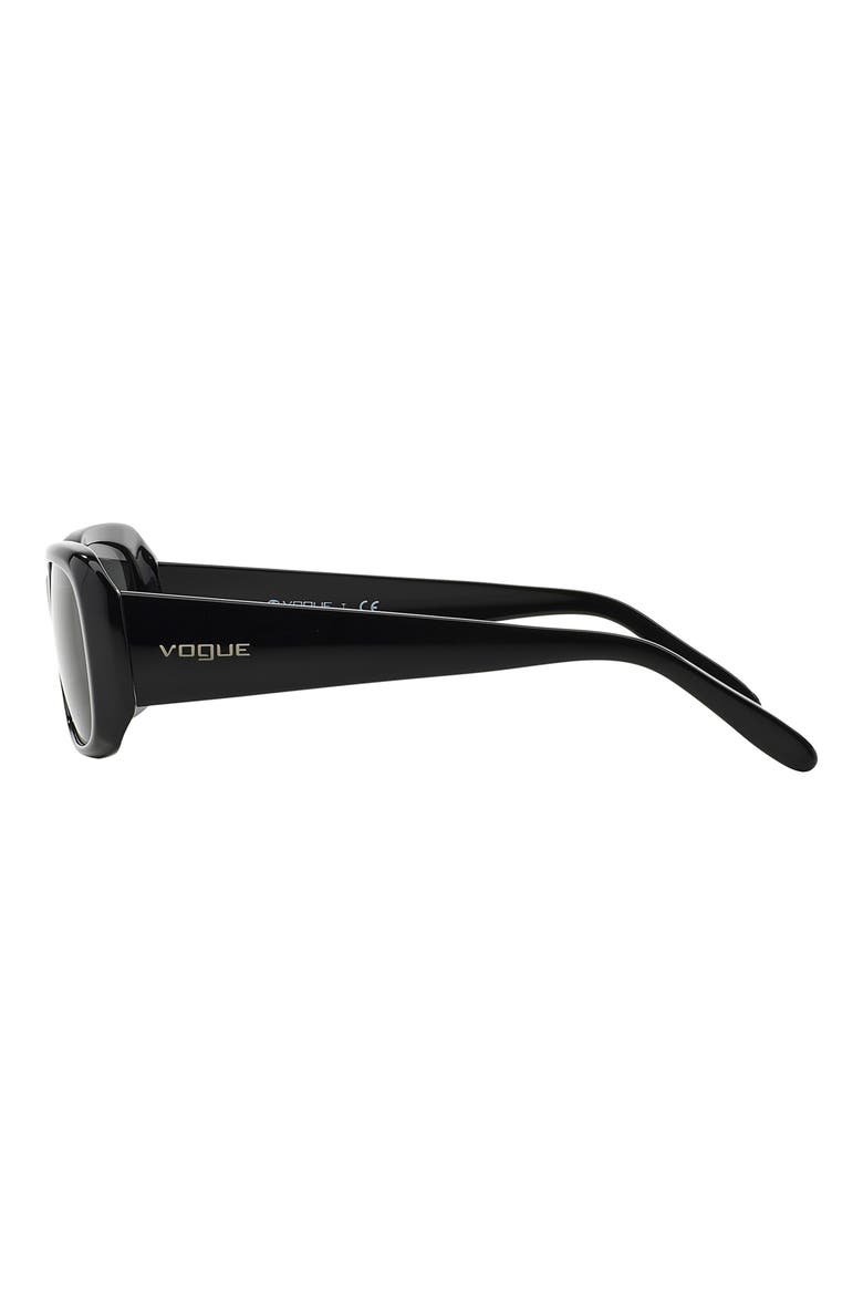 55mm Rectangular Sunglasses, Alternate, color, BLACK