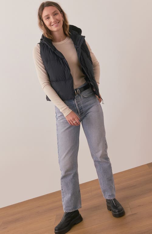 Marine Layer Zoe Hooded Puffer Vest In Black