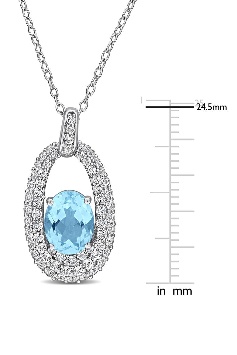 Sky Blue Topaz & White Topaz Pendant Necklace, Alternate, color, BLUE
