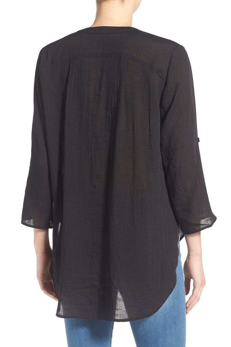 Woven Tunic, Alternate, color, JET BLACK