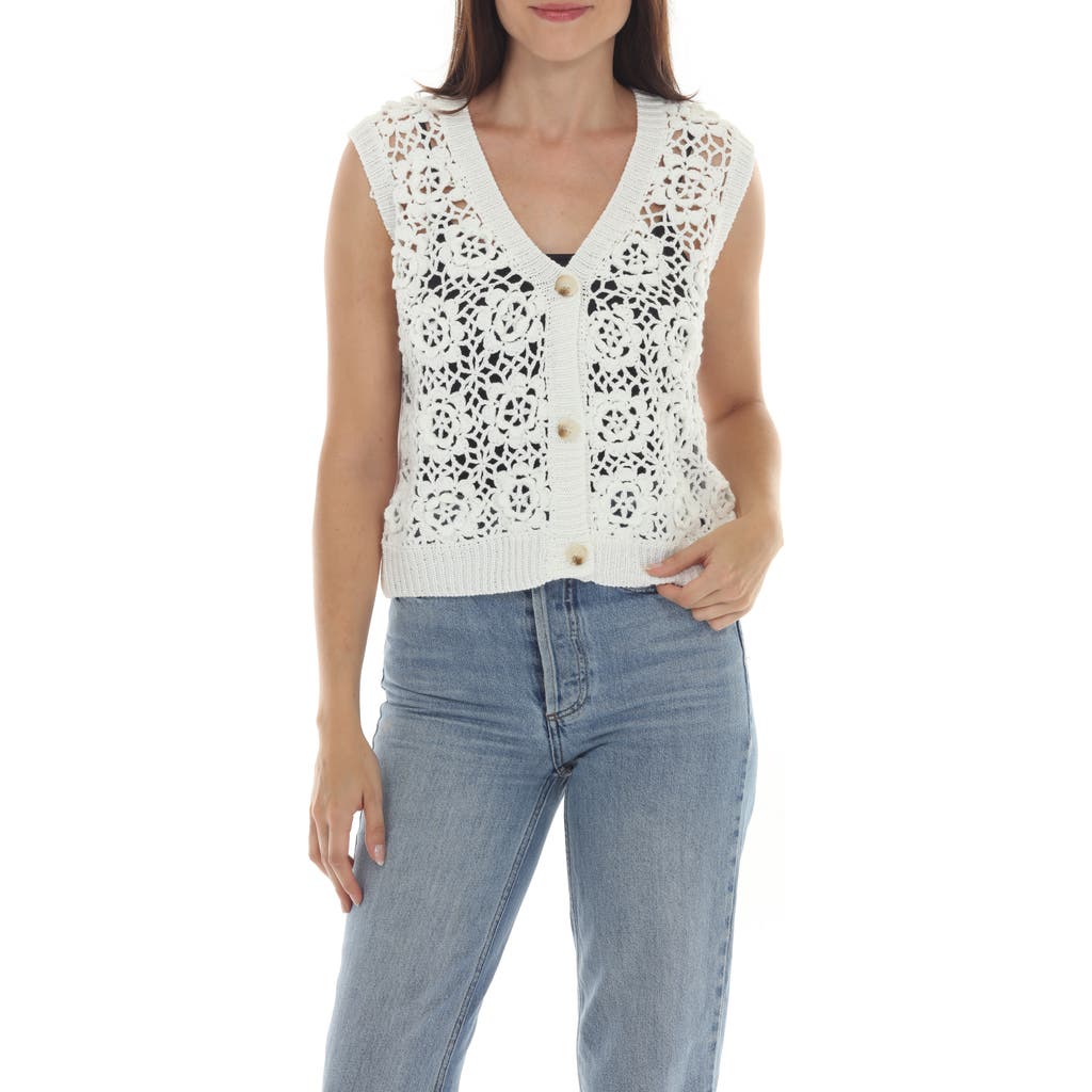 Rain And Rose Knit Vest In White
