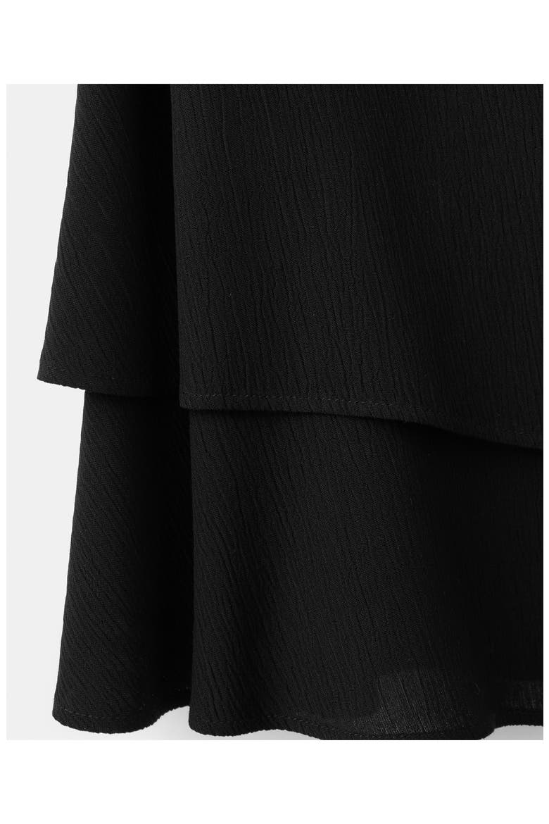 Draped Fluid Dress, Alternate, color, BLACK
