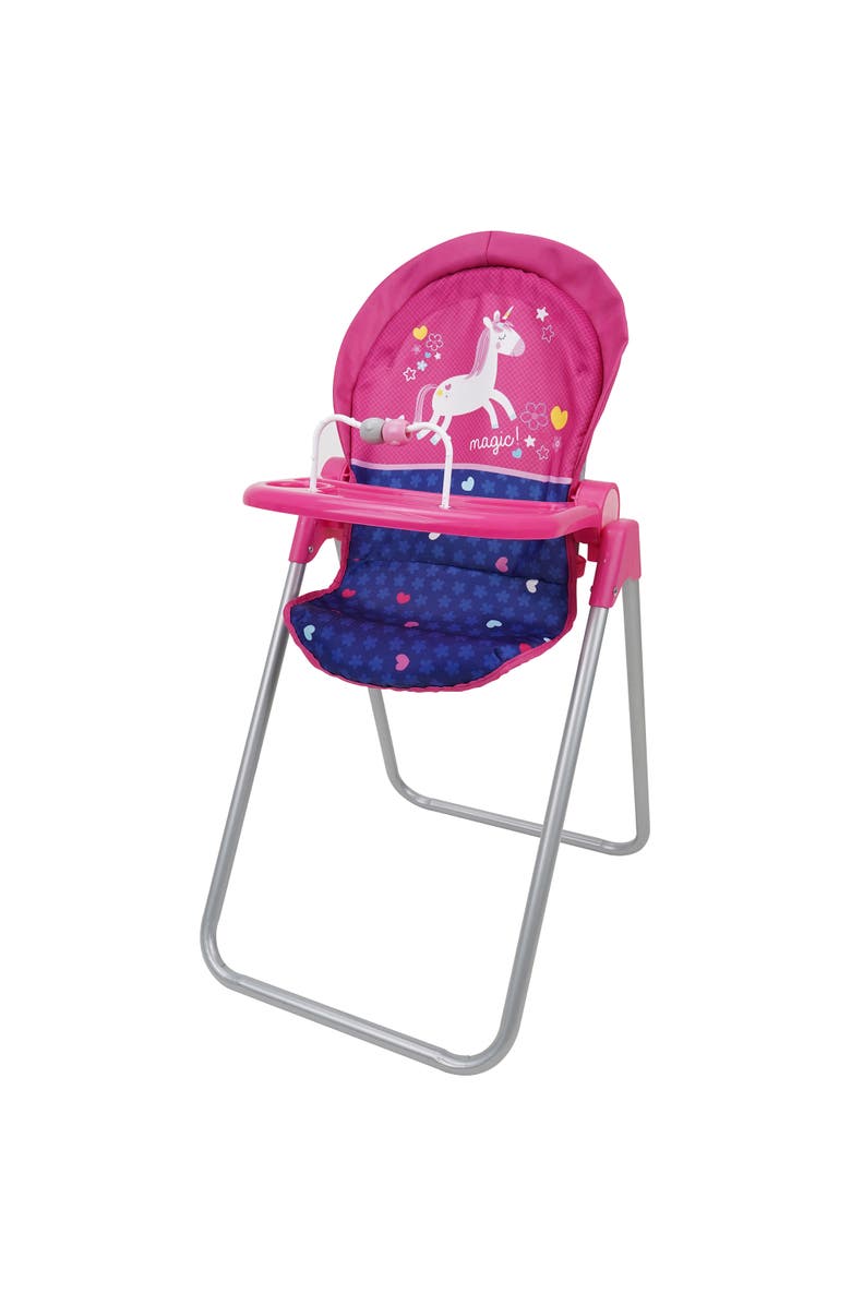 509 Unicorn Doll Highchair Kids, Fits Dolls 21", Main, color, Multicolored