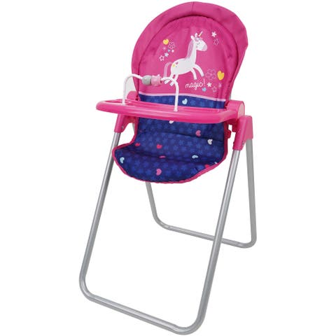 Unicorn Doll Highchair Kids, Fits Dolls 21"