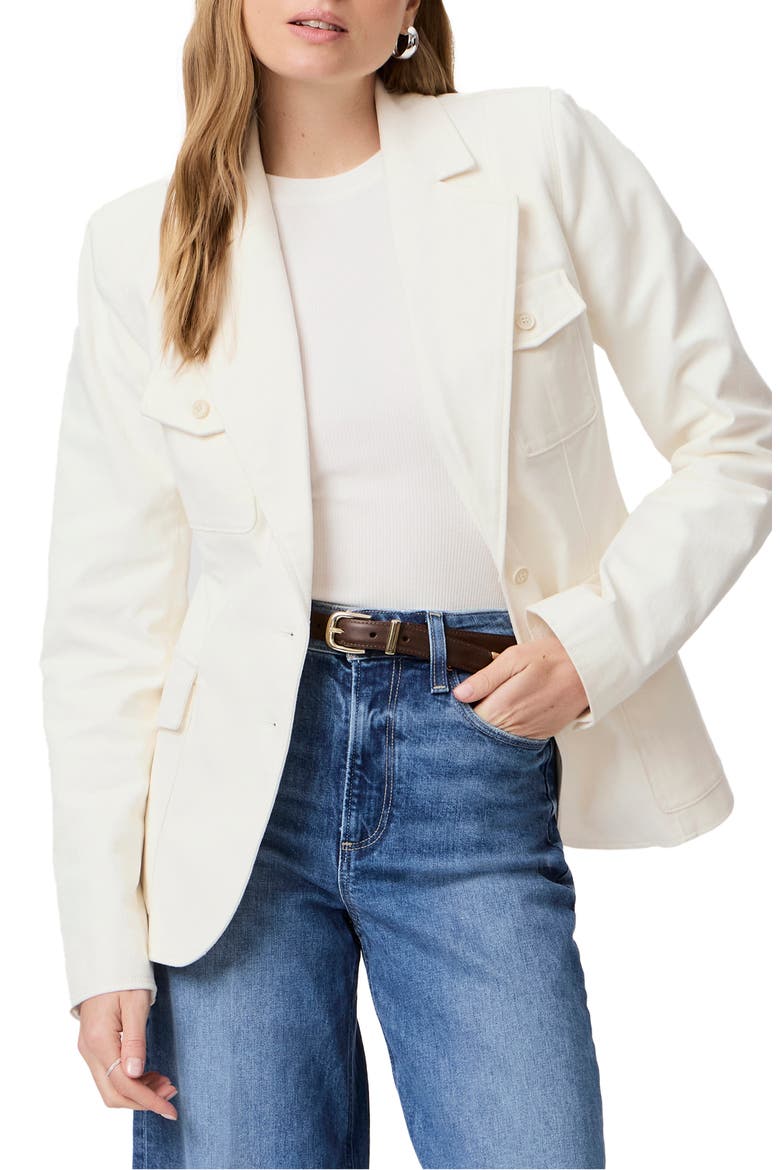 Romona Denim Blazer, Main, color, PALEIVORY