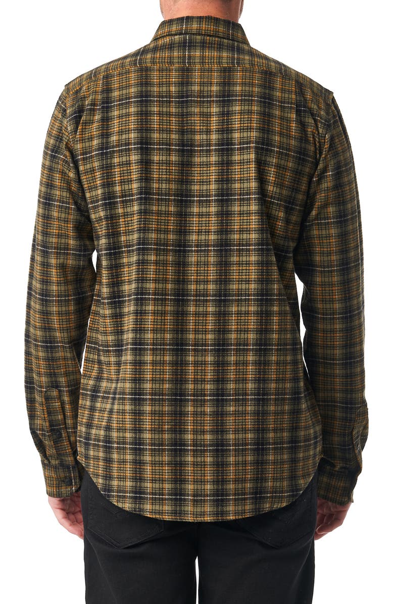 Ezekiel Musket Plaid Long Sleeve Shirt, Alternate, color, Military Green