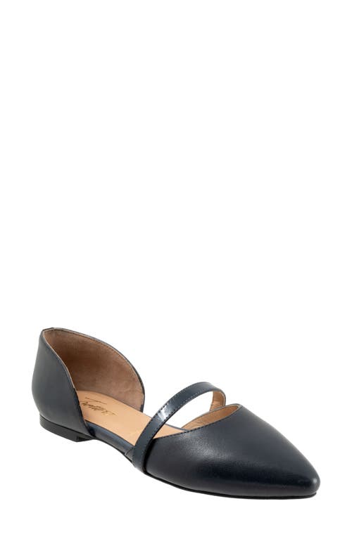 Trotters Emory D'orsay Pointed Toe Flat In Navy