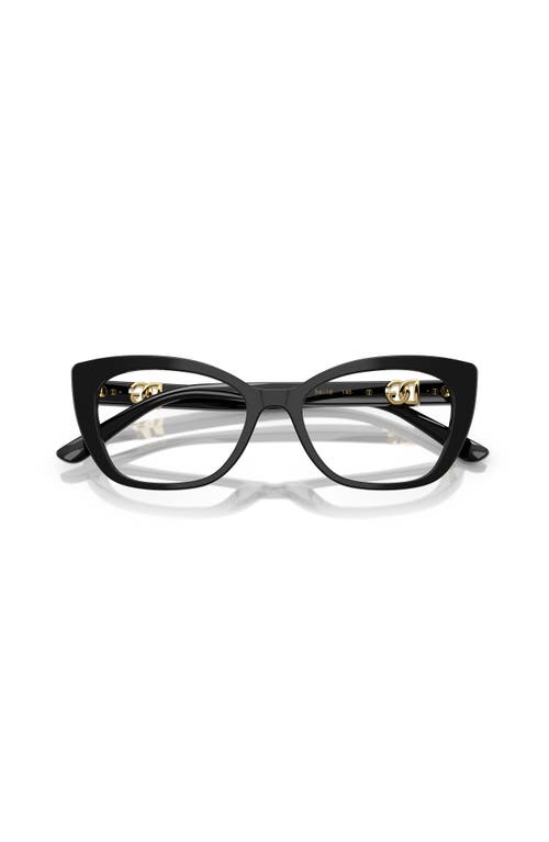 Dolce & Gabbana Dolce&gabbana 52mm Cat Eye Optical Glasses In Black