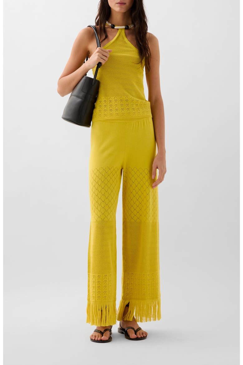 Pointelle Knit Top, Alternate, color, Yellow