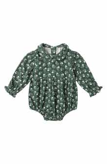 Cora Ditsy Floral Print Linen Blend Bubble Romper