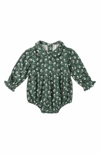 Cora Ditsy Floral Print Linen Blend Bubble Romper