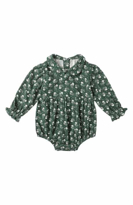 Cora Ditsy Floral Print Linen Blend Bubble Romper