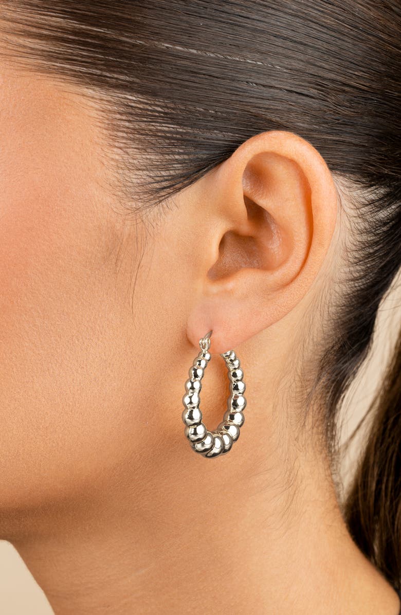 Sterling Forever Audrey Bubble Sphere Hoop Earrings, Alternate, color,