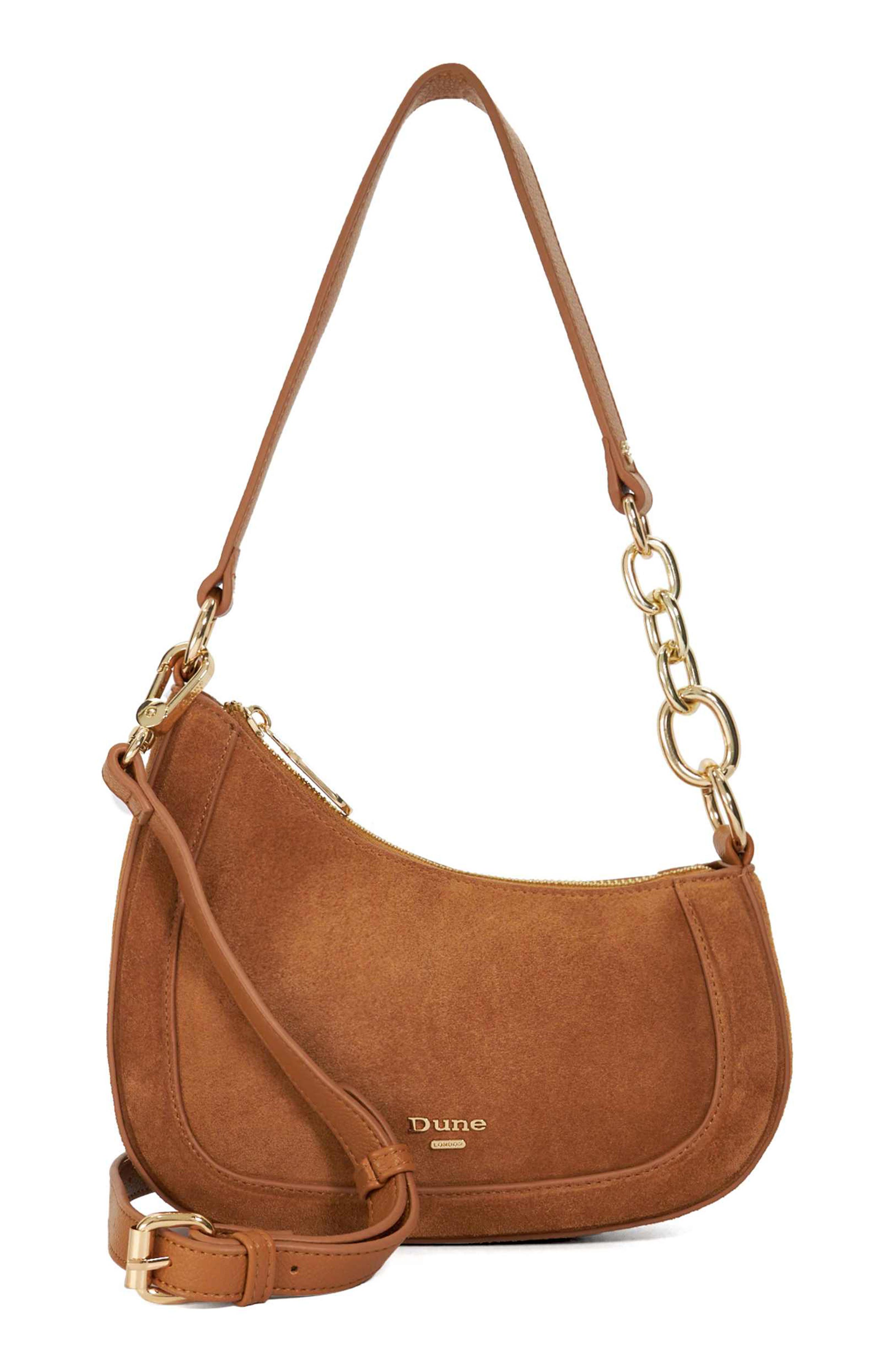 Dune London Direction Suede Shoulder Bag, Main, color, 
