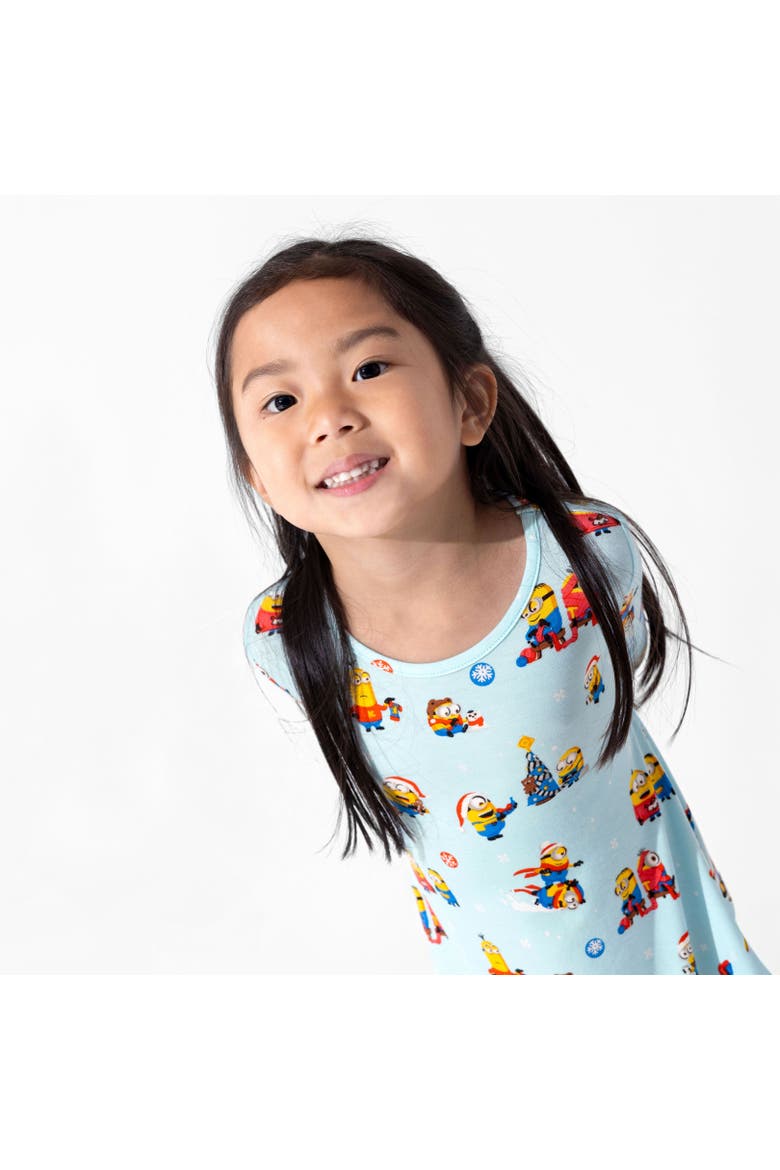 Kids' Merry Minions Holiday Long Sleeve Dress, Alternate, color, Merry Minions Holiday