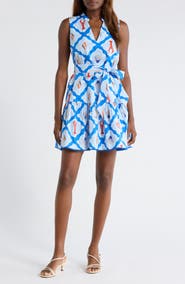 SUGARLIPS Lobster Bay Vilman Tie Waist Sleeveless Minidress