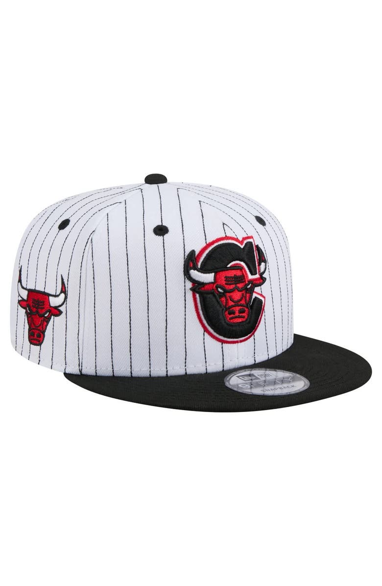 New Era Men's New Era White Chicago Bulls Deceptor Pinstripe 9FIFTY Snapback Hat, Main, color,