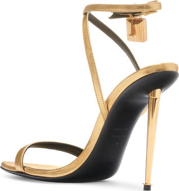 Padlock Naked Metallic Pointy Toe Sandal