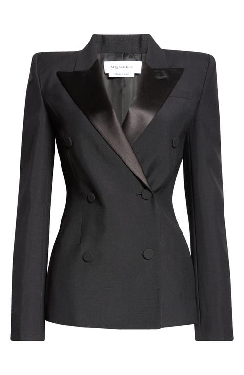 Alexander Mcqueen Mcqueen Stacked Shoulder Wool & Mohair Blazer In Black