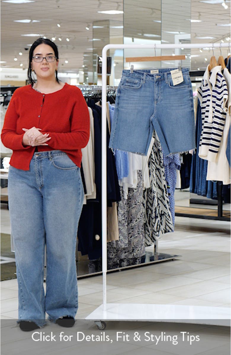 River Raw Hem Denim Bermuda Shorts, sales video thumbnail
