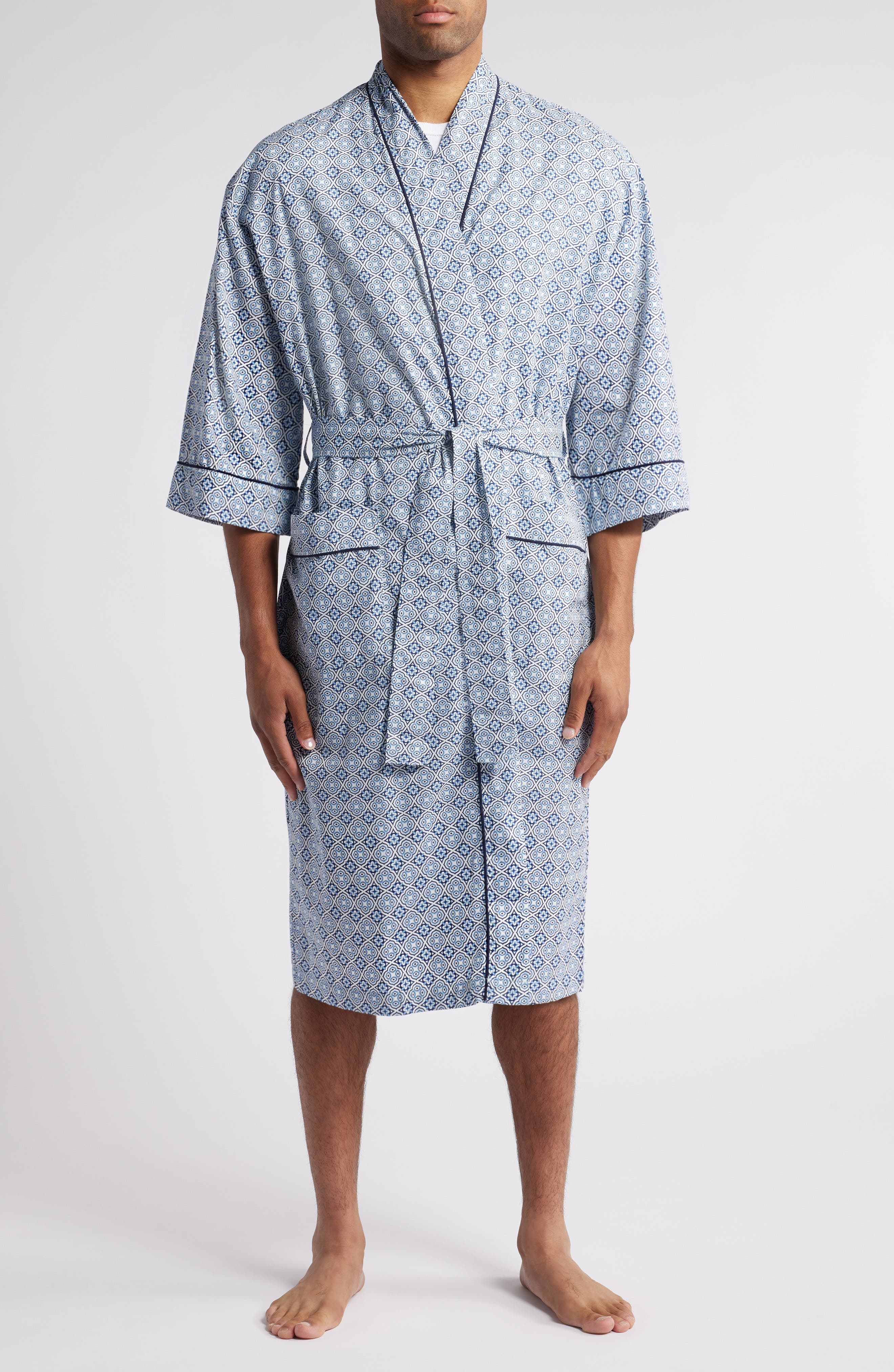 Majestic International Grecian Print Woven Robe